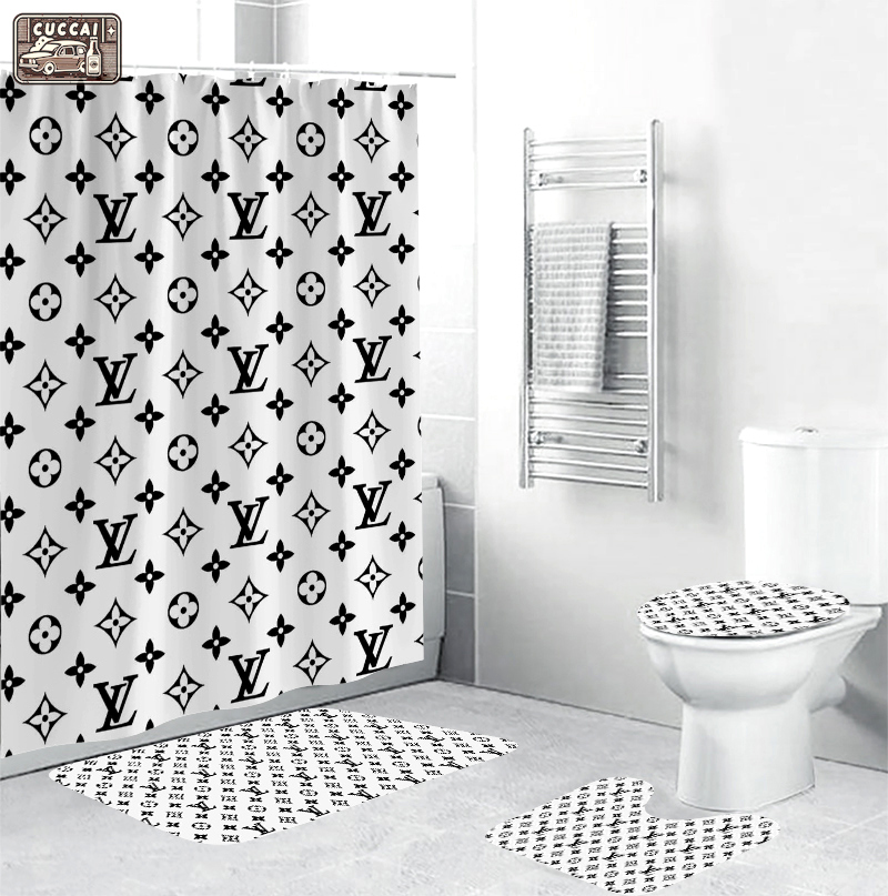 Louis vuitton white hypebeast home decor bath mat luxury fashion brand bathroom sets Bathroom Set