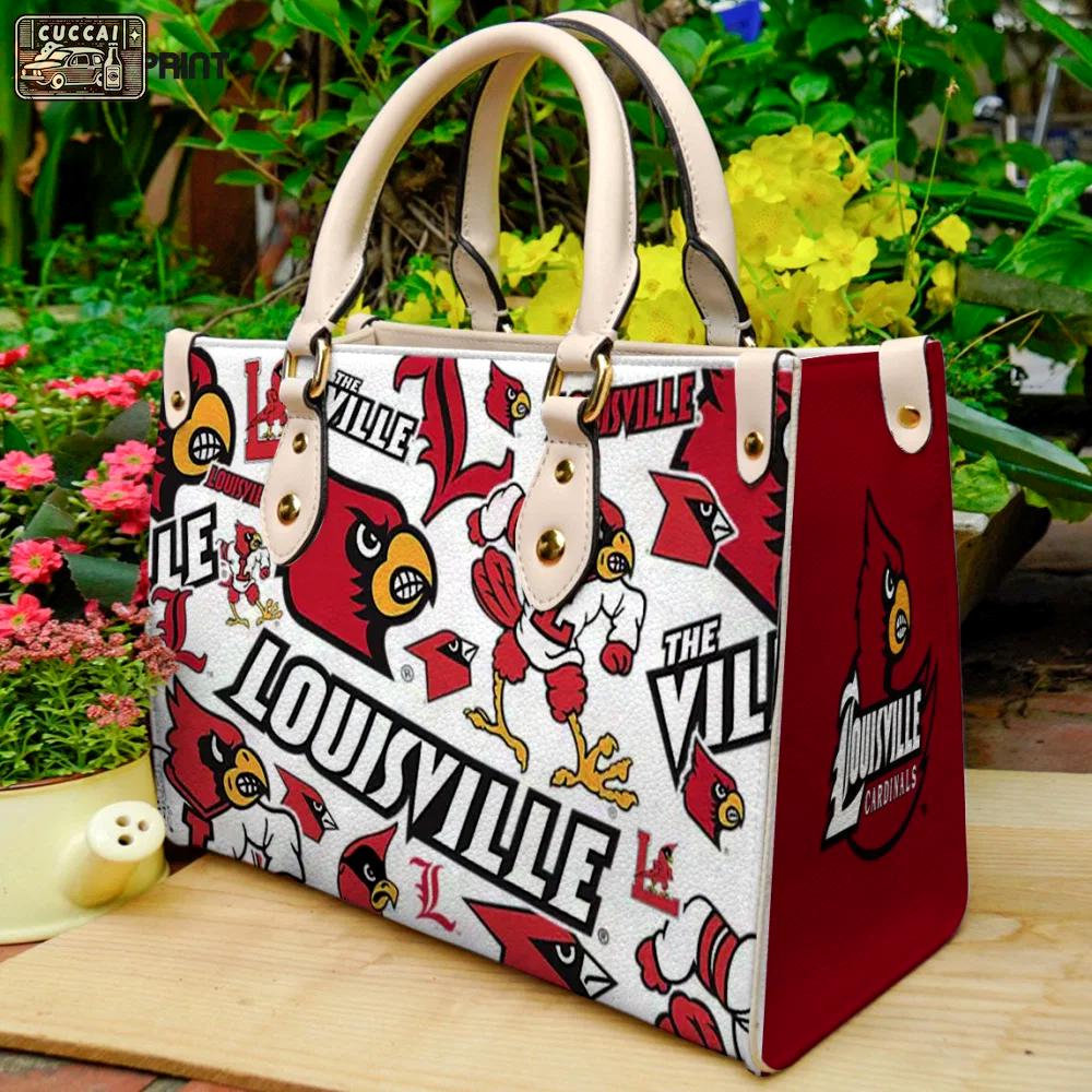 Louisville cardinals 2 leather handbag gift for women 4610 Women Leather Hand Bag