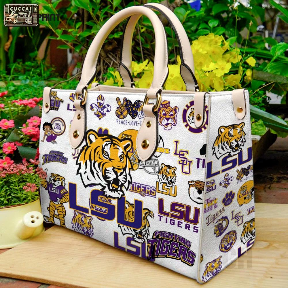 Lsu tigers lover leather bag for women gift 2254 Women Leather Hand Bag