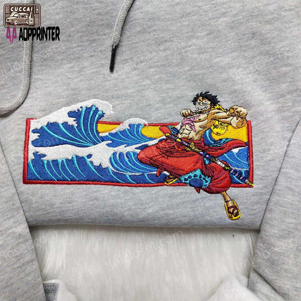 Luffy embroidered shirt one piece sweatshirt & anime hoodie: top-quality embroidered apparel! Embroidered Shirt