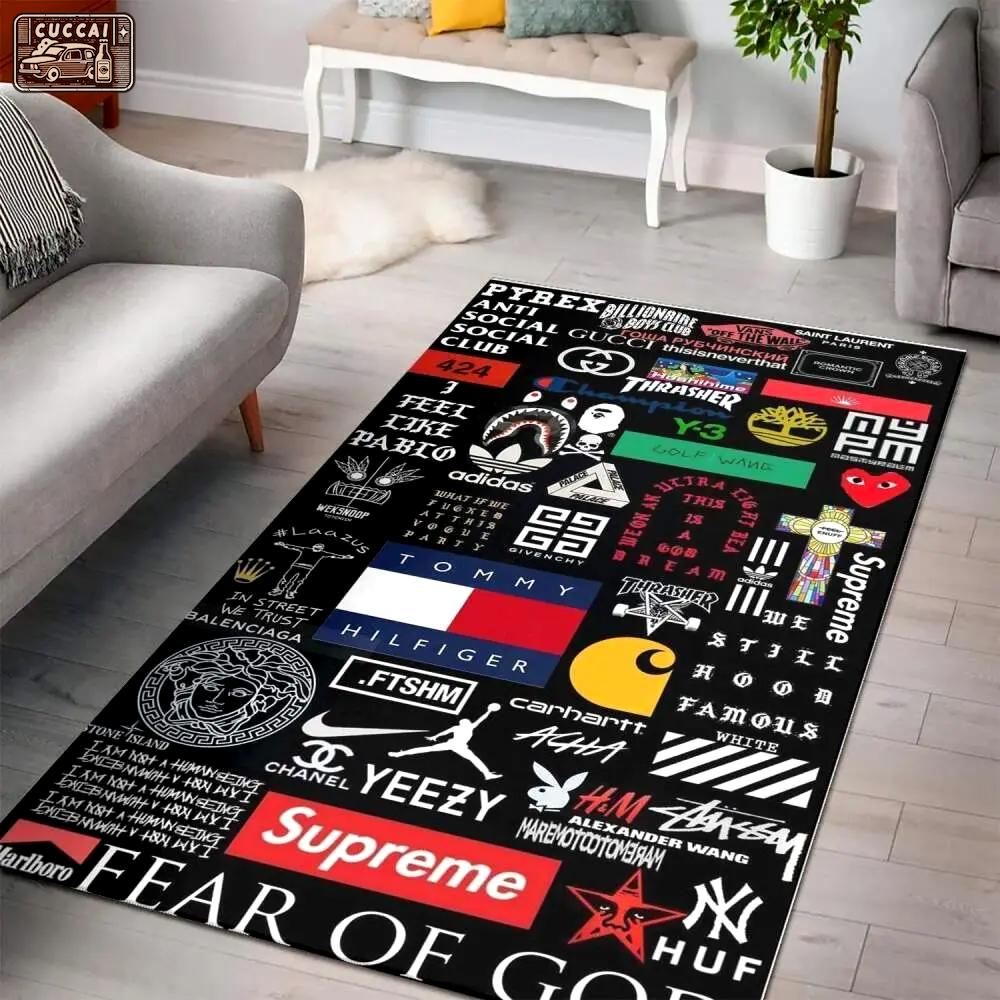 Luxurious fashion brands area rug hypebeast fashion brand living room carpet rug regtangle carpet floor decor home decor Rectangle Rug