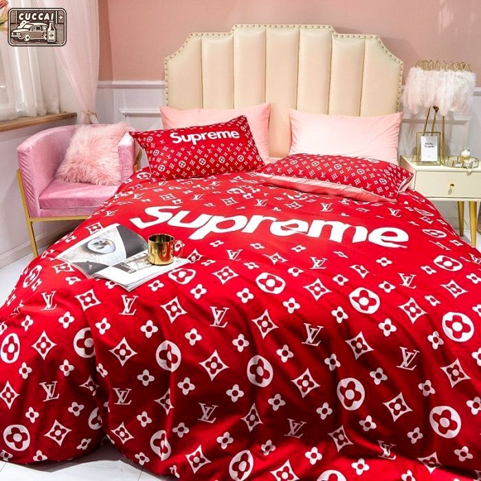 Luxury lv sp pudsey bear bedding sets duvet cover lv bedroom sets luxury brand bedding Bedding Sets