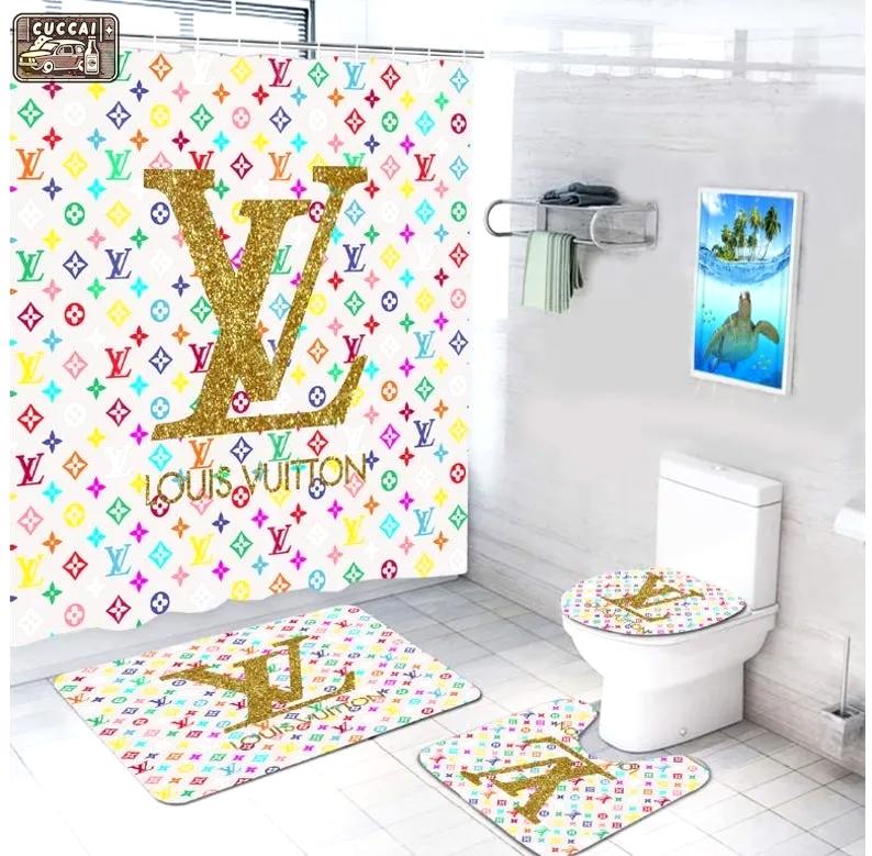 Lv luxury style 11 shower curtain waterproof luxury bathroom mat 380 Bathroom Set
