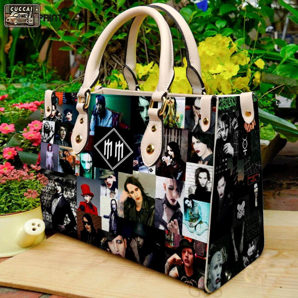 Marilyn manson 2 leather bag for women gift 4054 Women Leather Hand Bag