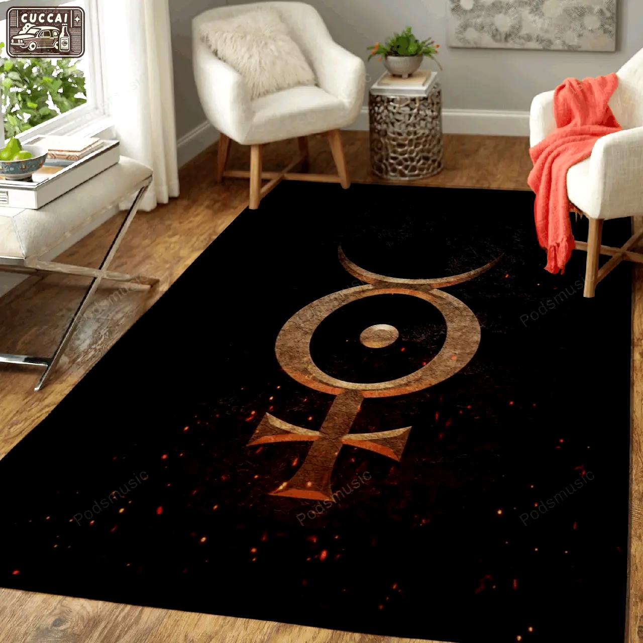 Marilynn manson music symbols art for fans area rug living room carpet rug regtangle carpet floor decor home decor Rectangle Rug