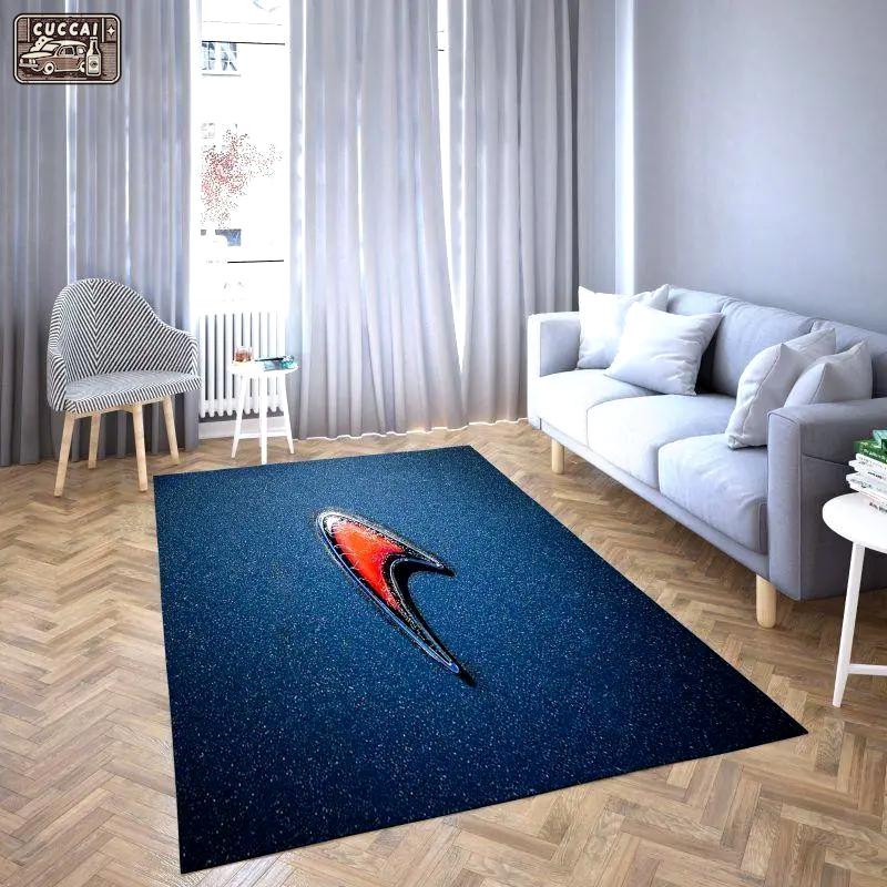 Mclaren logo area rug red & blue living room carpet rug regtangle carpet floor decor home decor Rectangle Rug