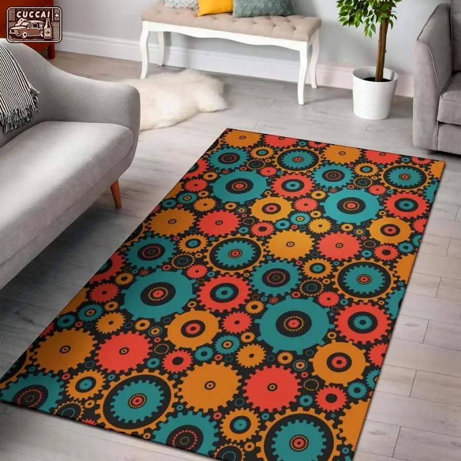 Mechanic colorful pattern print area rug living room rug home decor Rectangle Rug