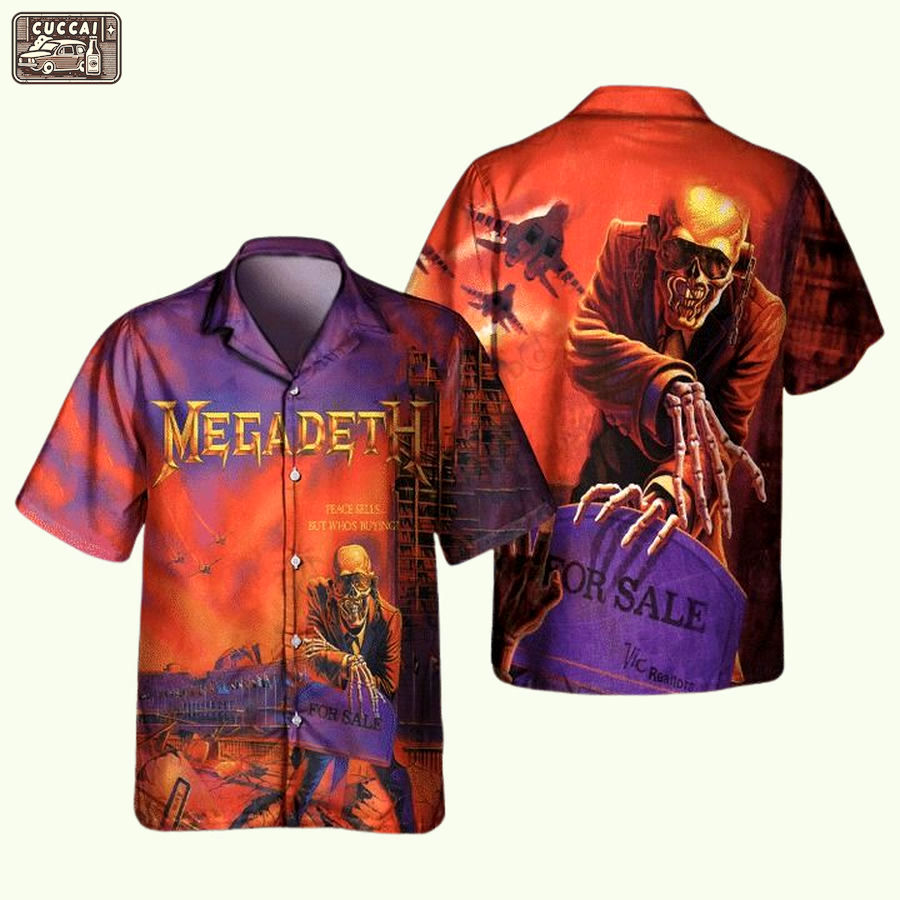 Megadeth peace sells but whos buying 1986 unisex hawaiian shirt Hawaii Shirt Shorts & Flip Flops