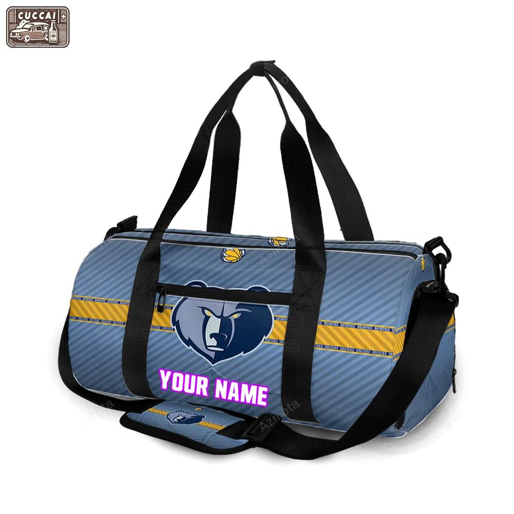 Memphis grizzlies emblem texture v2 personalized name travel bag gym bag 1569 Travel Bag