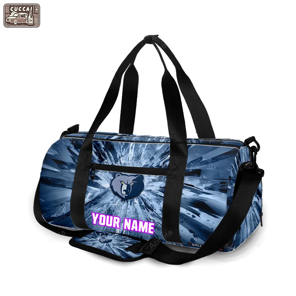 Memphis grizzlies emblem v3 personalized name travel bag gym bag 1233 Travel Bag