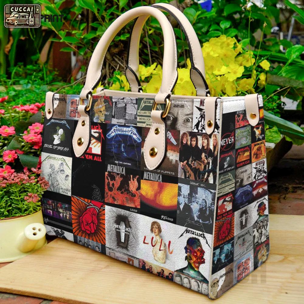 Metallica band leather hand bag gift for women’s day – women s day gift for music lovers 3837 Women Leather Hand Bag