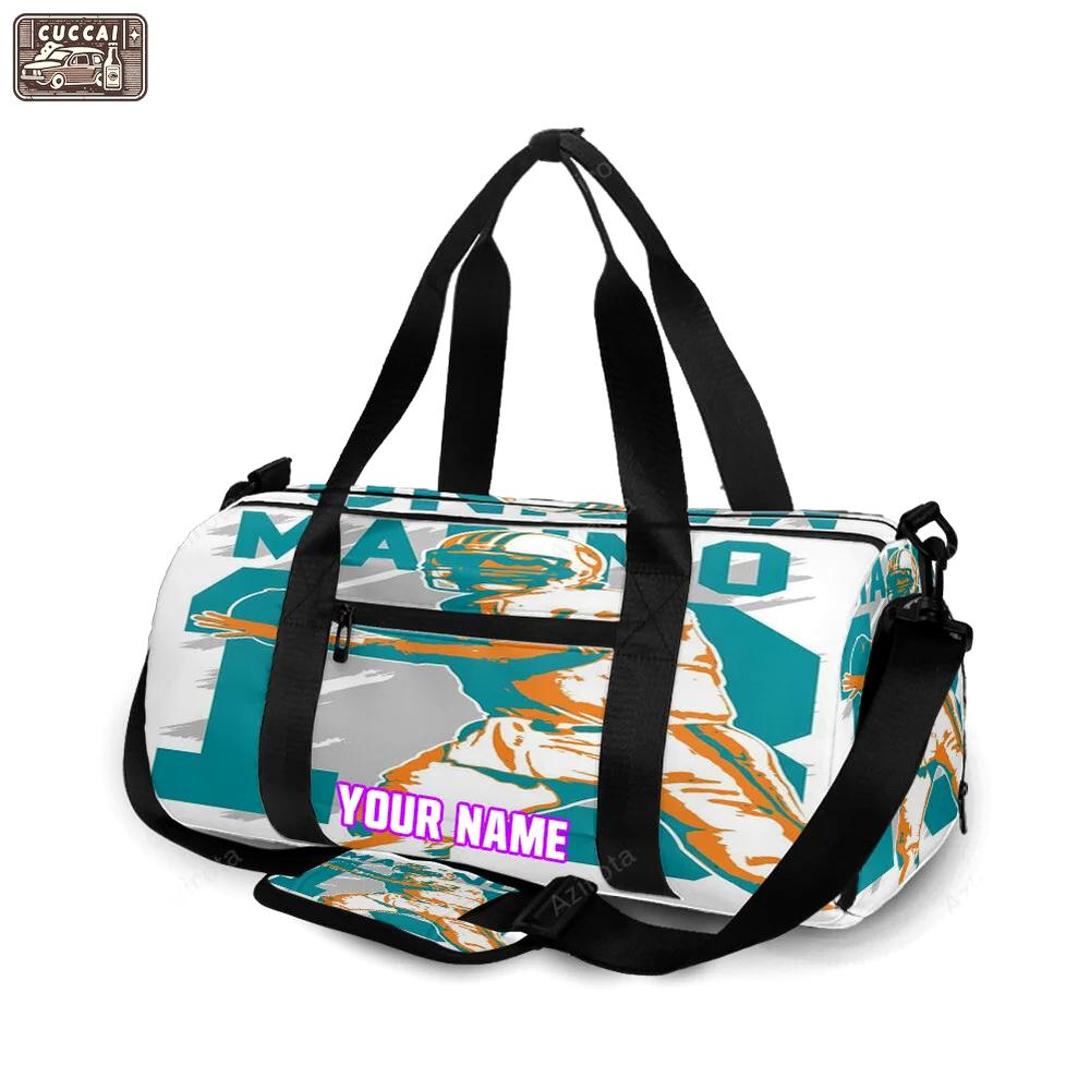Miami dolphins dan marino1 personalized name travel bag gym bag 442 Travel Bag