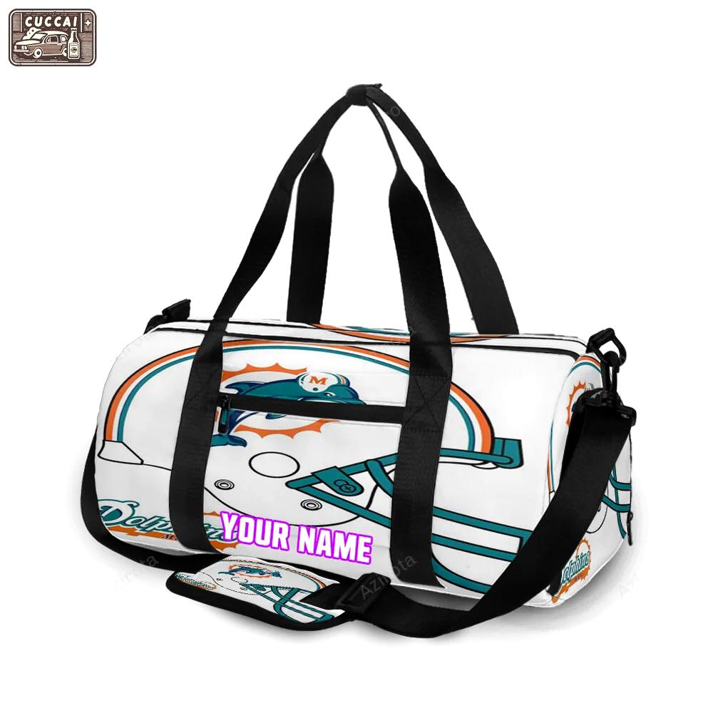 Miami dolphins helmet 1 personalized name travel bag gym bag 1972 Travel Bag