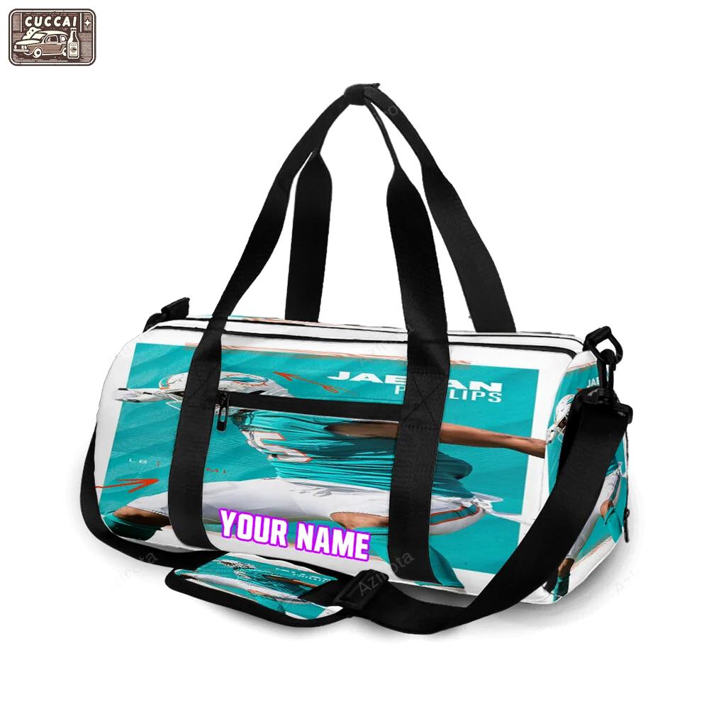 Miami dolphins jaelan phillips1 personalized name travel bag gym bag 1428 Travel Bag