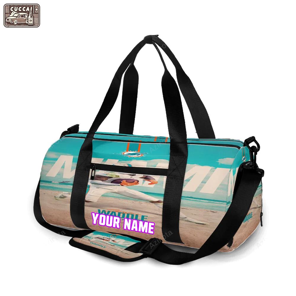 Miami dolphins jaylen waddle3 personalized name travel bag gym bag 1714 Travel Bag