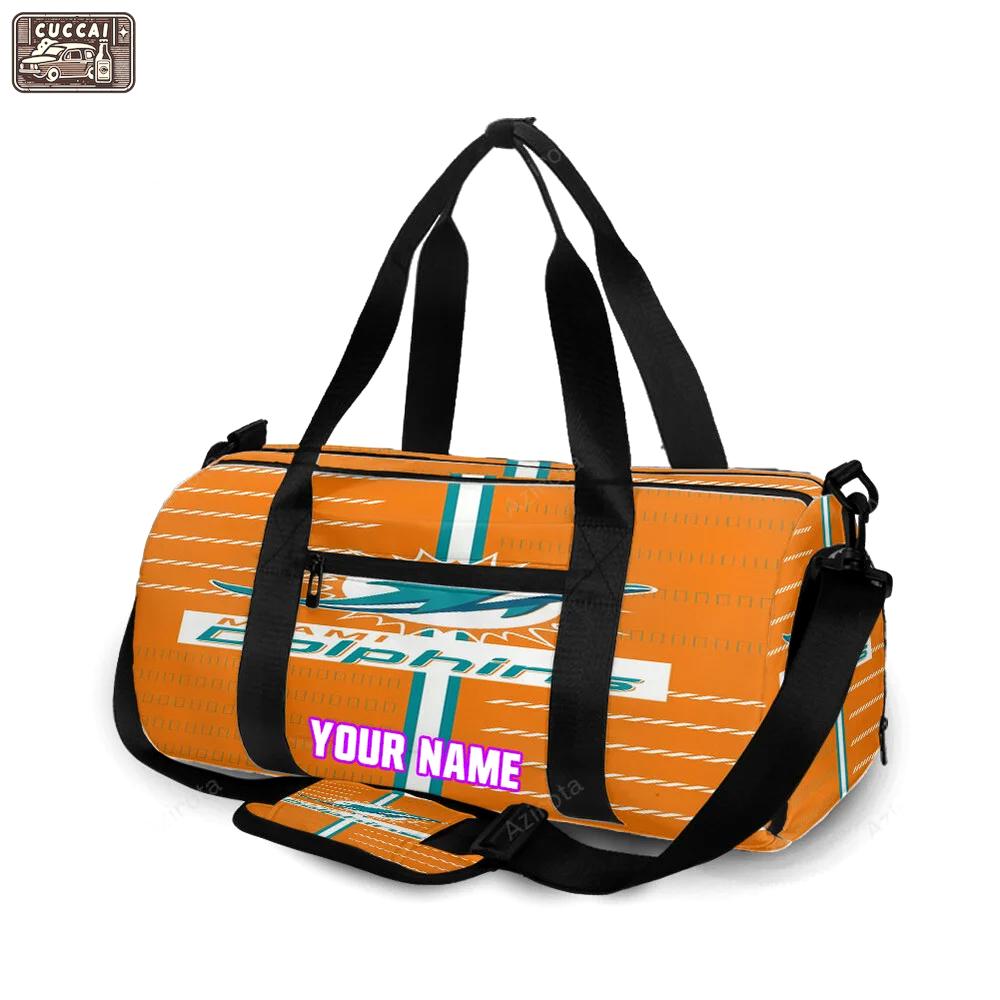 Miami dolphins logo 10 personalized name travel bag gym bag 2082 Travel Bag