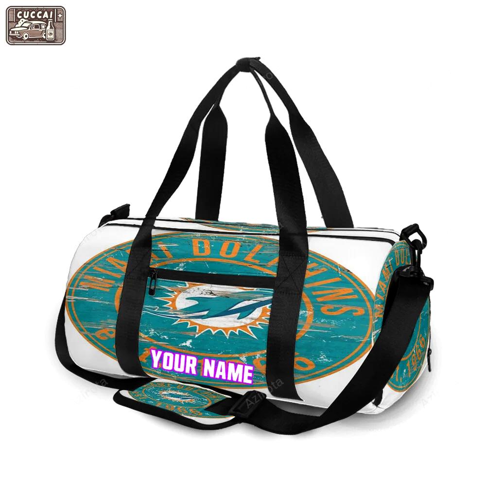 Miami dolphins logo 12 personalized name travel bag gym bag 1212 Travel Bag