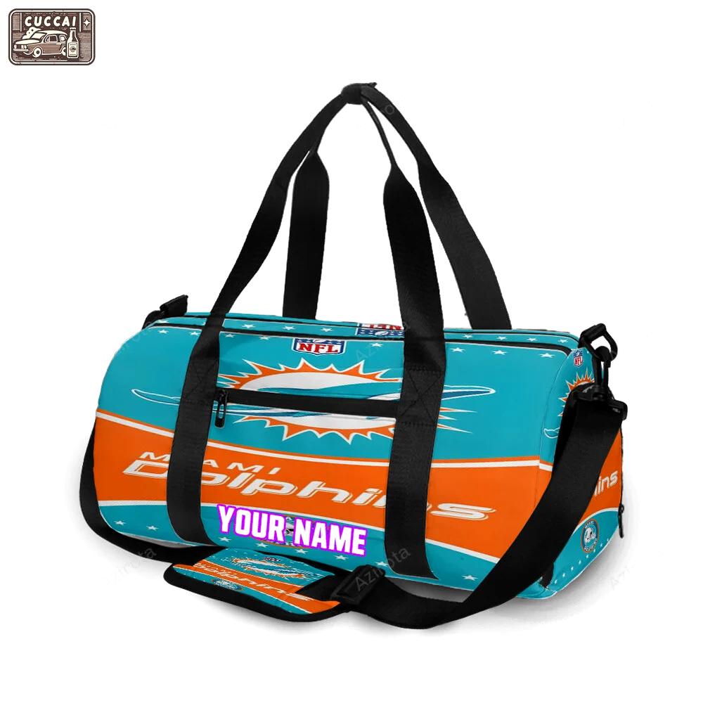 Miami dolphins logo 13 personalized name travel bag gym bag 1669 Travel Bag