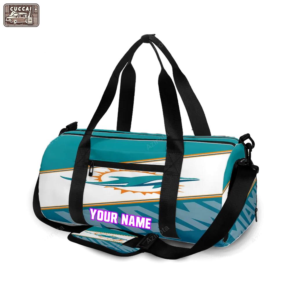 Miami dolphins logo 2 personalized name travel bag gym bag 1073 Travel Bag
