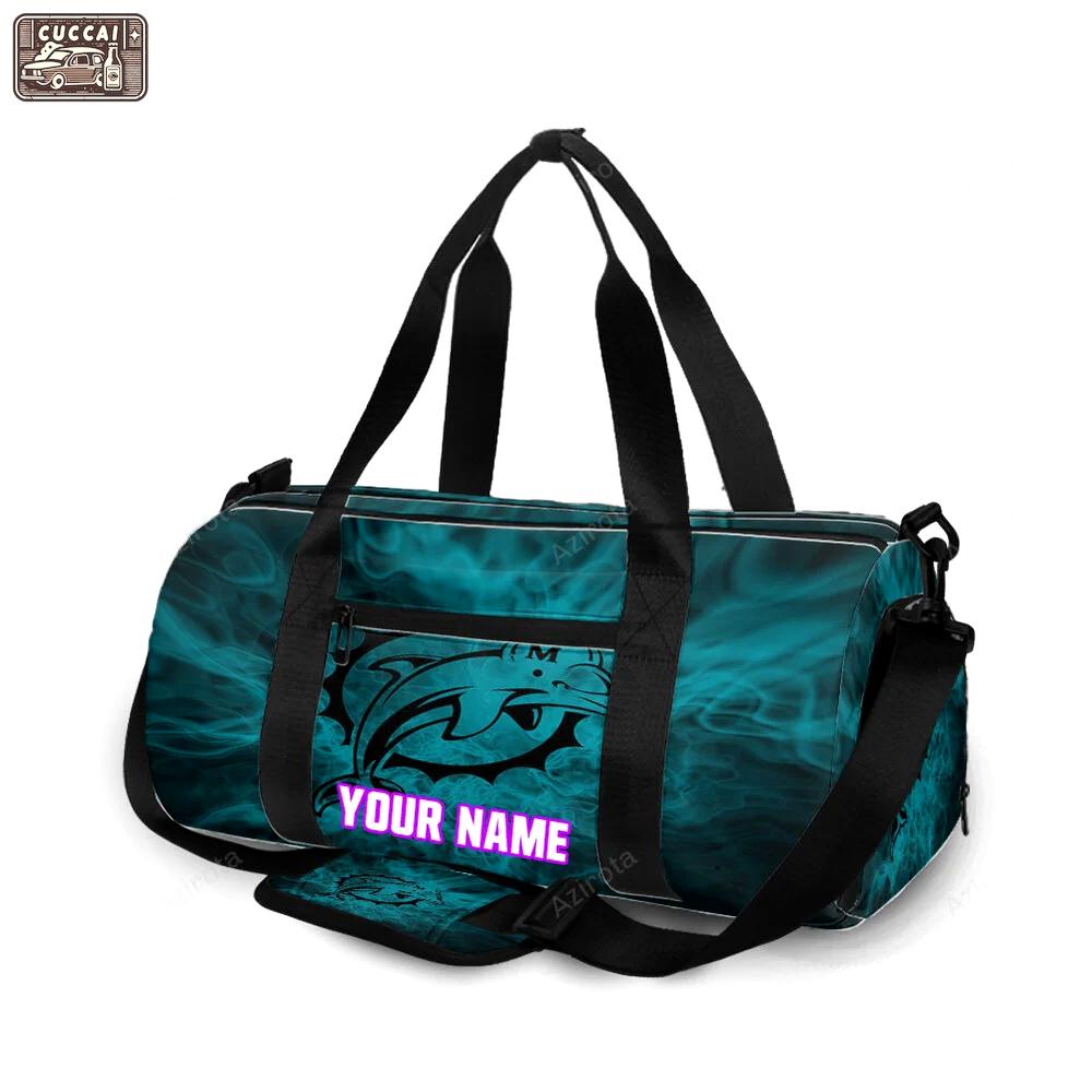 Miami dolphins logo 4 personalized name travel bag gym bag 1942 Travel Bag