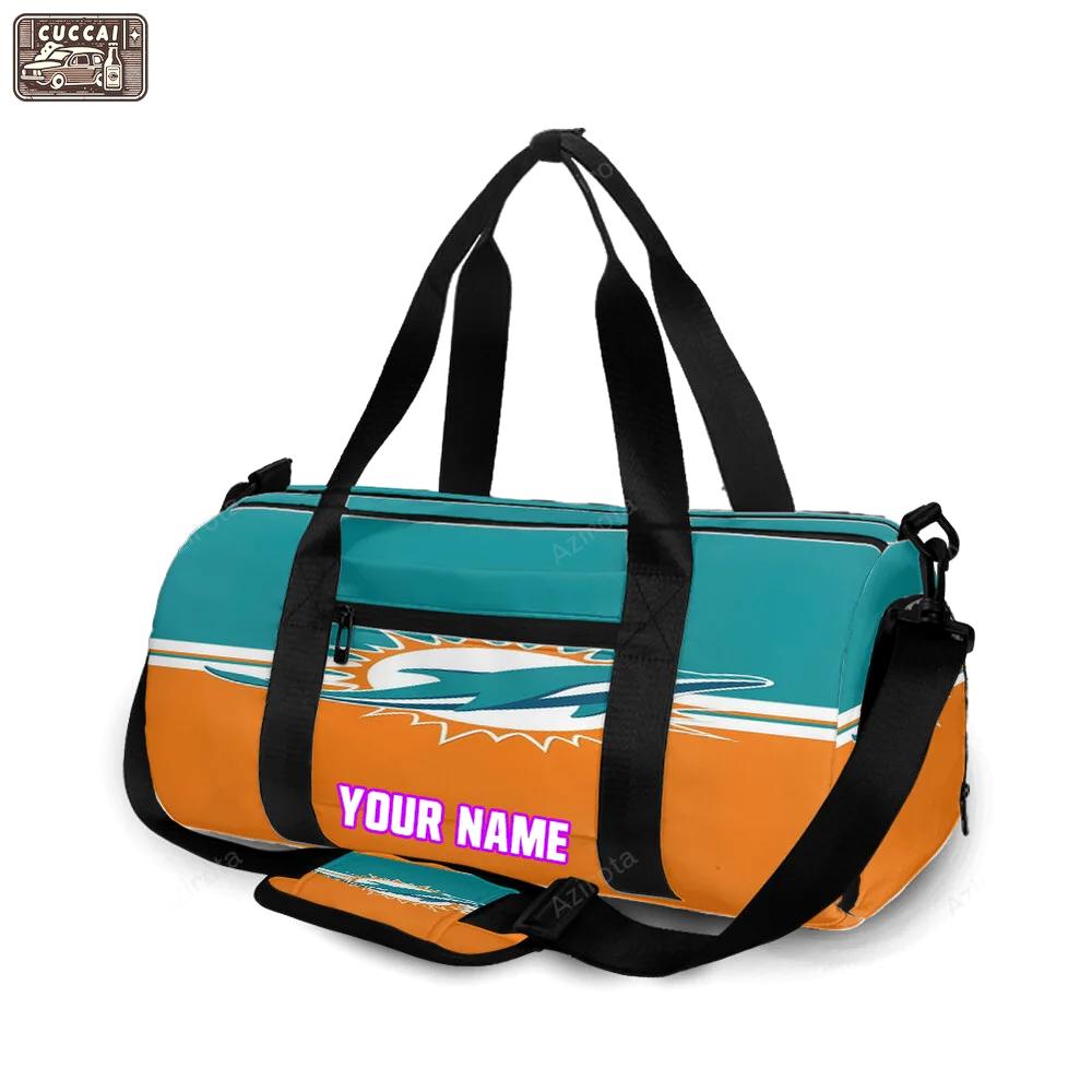 Miami dolphins logo 5 personalized name travel bag gym bag 567 Travel Bag