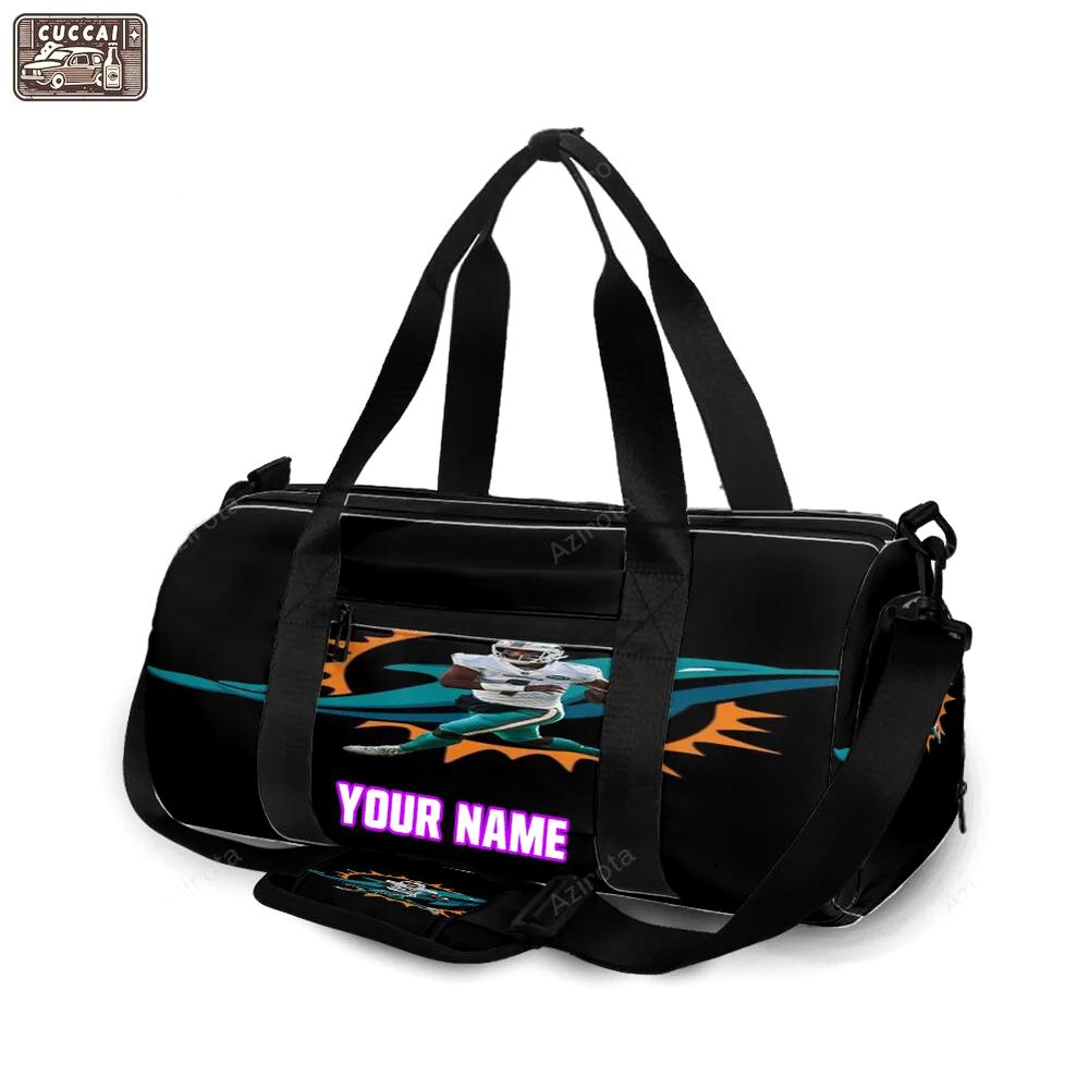 Miami dolphins tua tagovailoa4 personalized name travel bag gym bag 579 Travel Bag