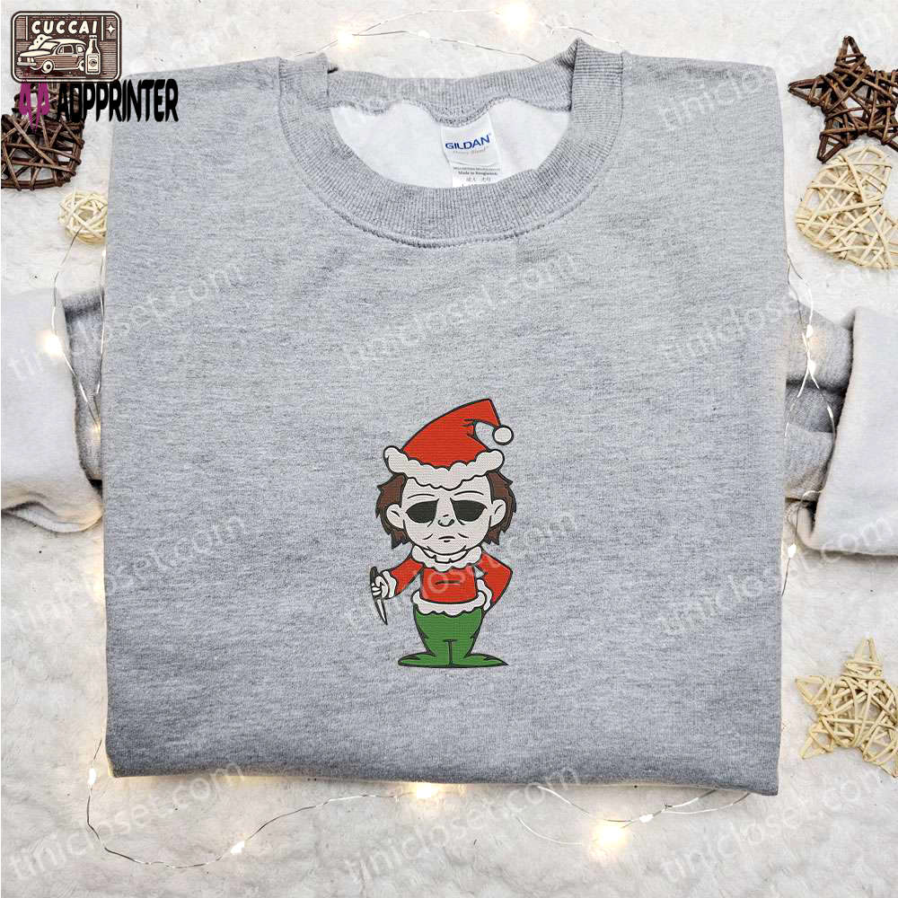 Michael myers christmas sweatshirt: horror movie hoodie – best gift idea for christmas Embroidered Shirt