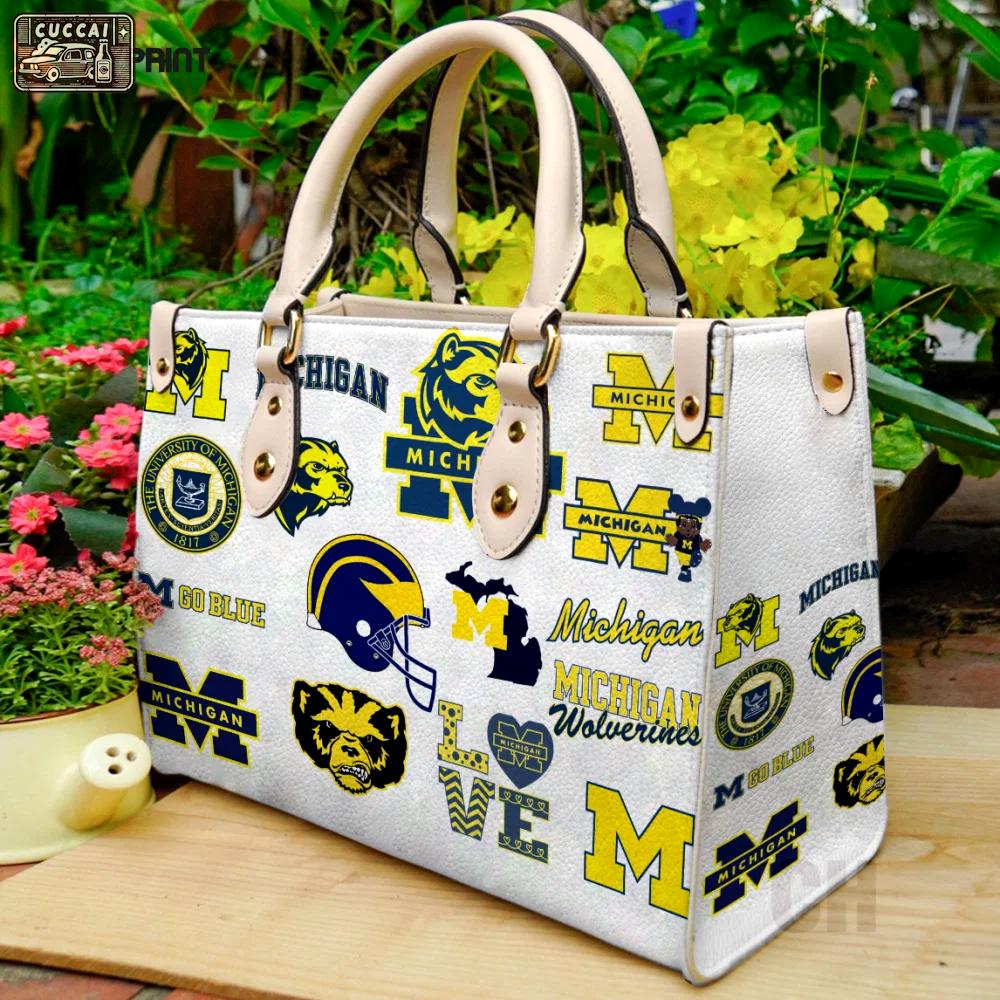 Michigan wolverines  leather bag for women gift 752 Women Leather Hand Bag
