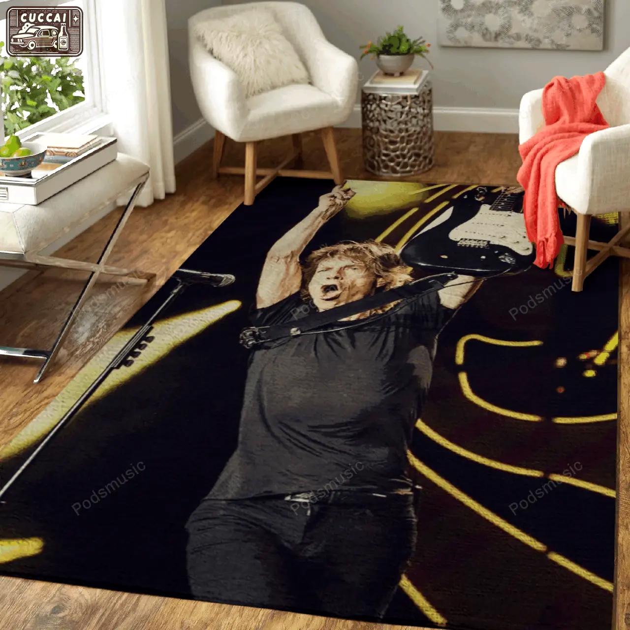 Mick jagger performs music artist art for fans area rug living room carpet rug regtangle carpet floor decor home decor Rectangle Rug