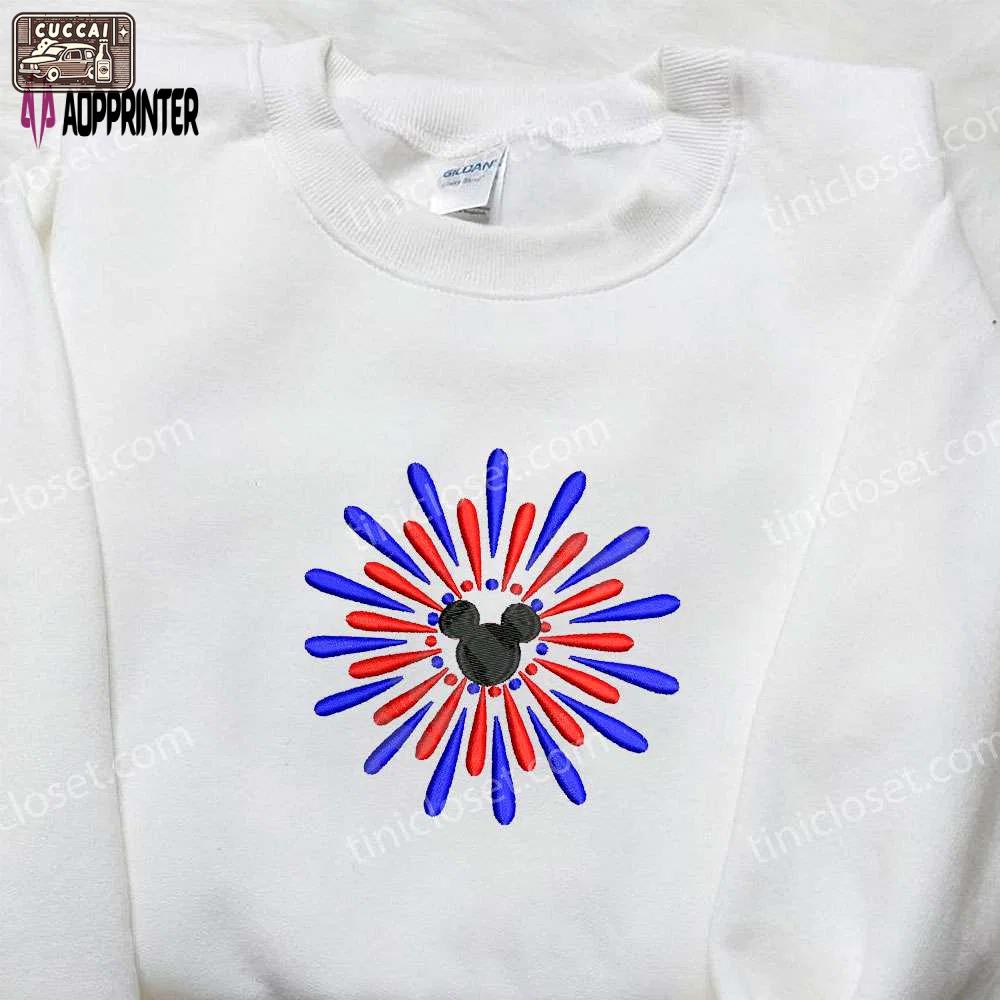 Mickey fireworks embroidered shirt: disney s best patriotic shirt Embroidered Shirt