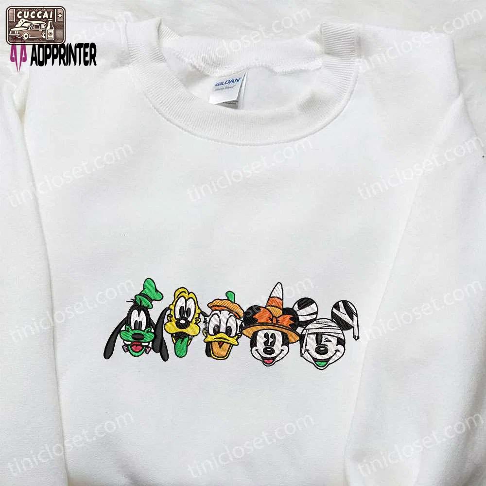 Mickey & friends halloween embroidered hoodie: the best disney sweatshirt for halloween lovers Embroidered Shirt