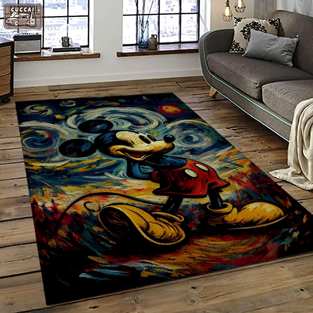 Mickey mouse characters cartoon movie carpet rectangle area rug for living room bedroom decor mme48 Rectangle Rug
