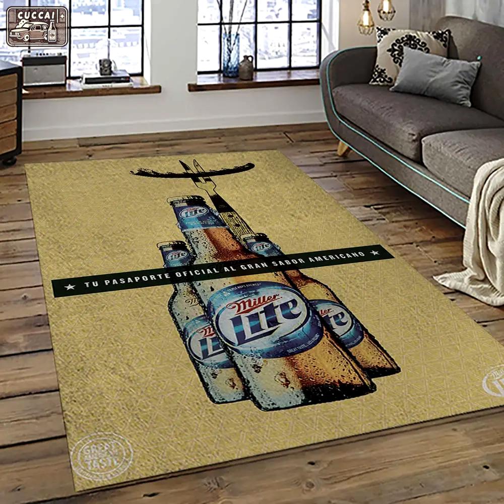 Miller lite american style beer retangle carpet area rug home decor gift best present for friends ml4 Rectangle Rug