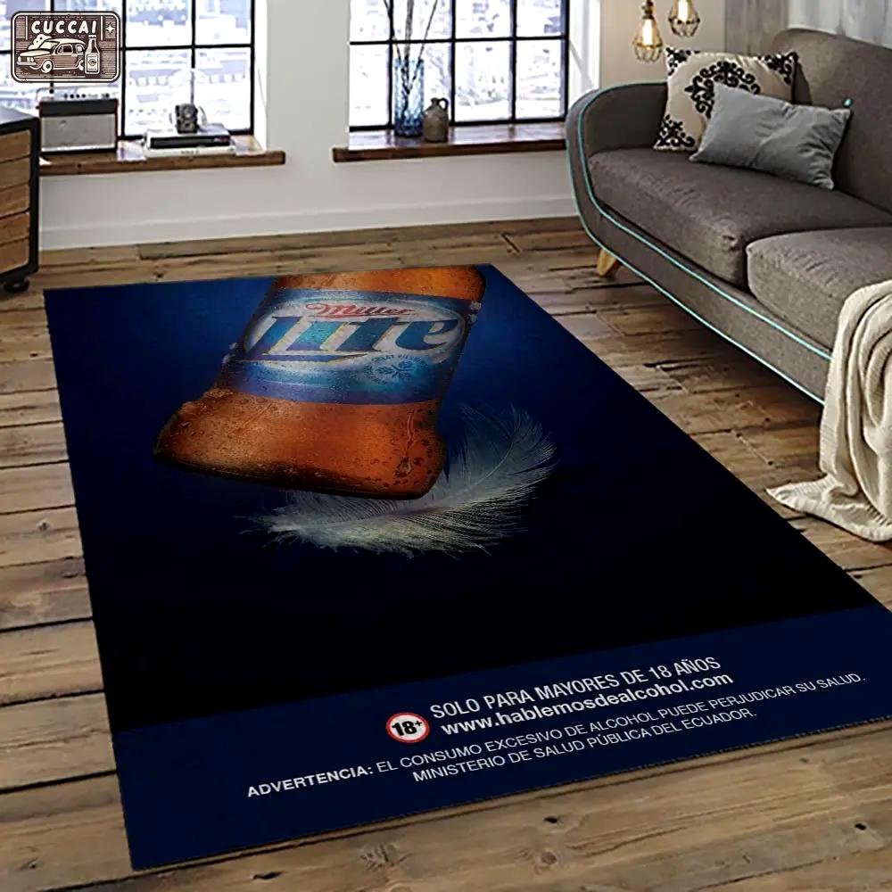 Miller lite american style beer retangle carpet area rug home decor gift best present for friends ml6 Rectangle Rug