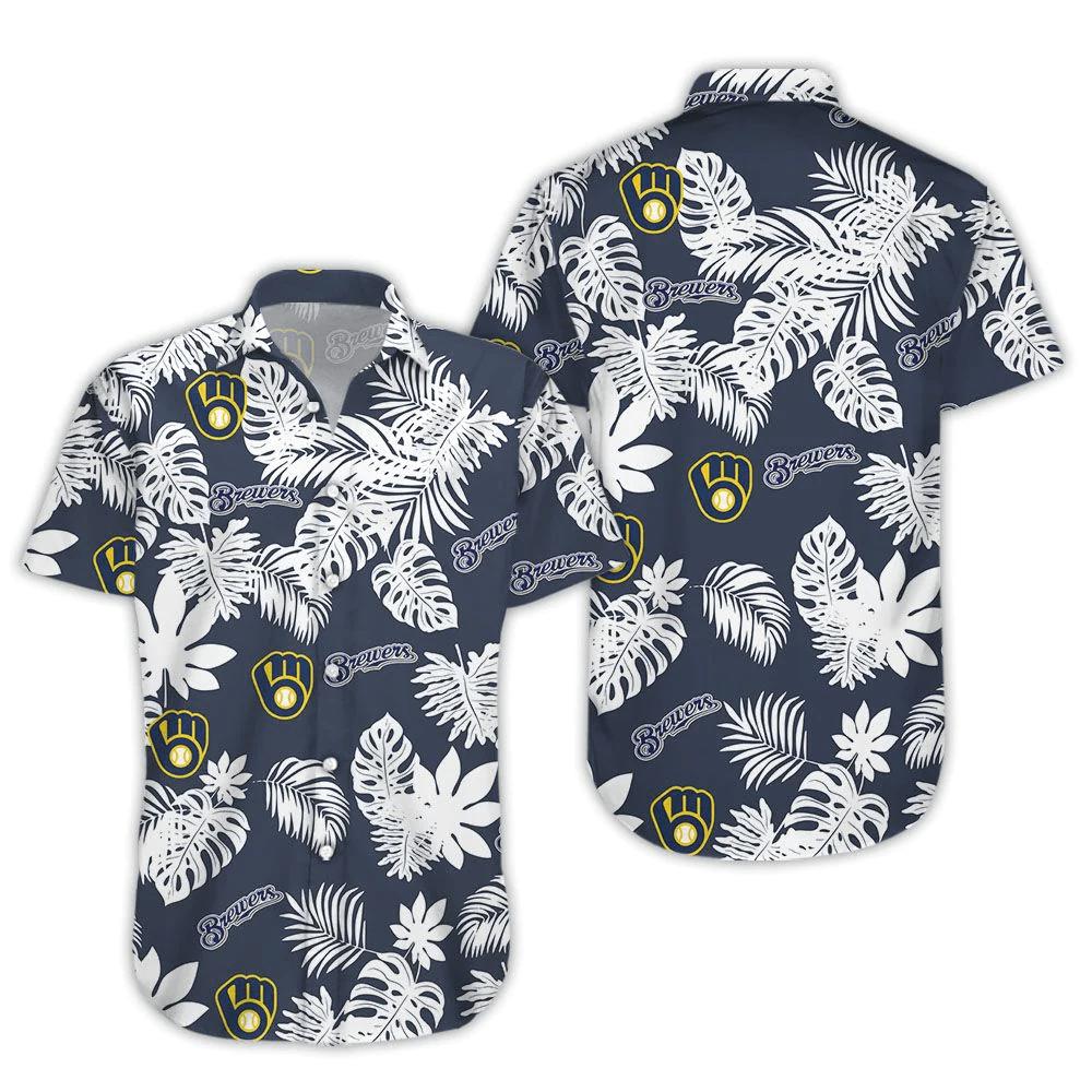 Milwaukee brewers trendy hawaiian shirt Hawaii Shirt Shorts & Flip Flops