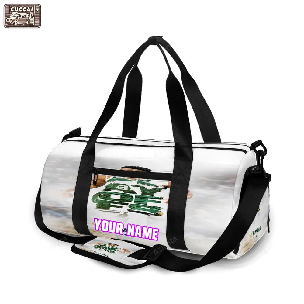 Milwaukee bucks 34 giannis antetokounmpo v26 personalized name travel bag gym bag 2075 Travel Bag