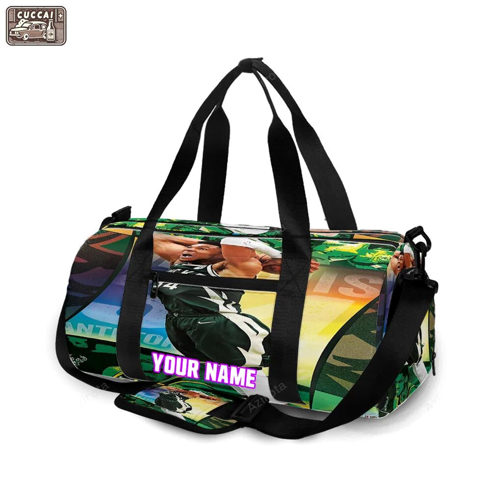 Milwaukee bucks 34 giannis antetokounmpo v31 personalized name travel bag gym bag 806 Travel Bag