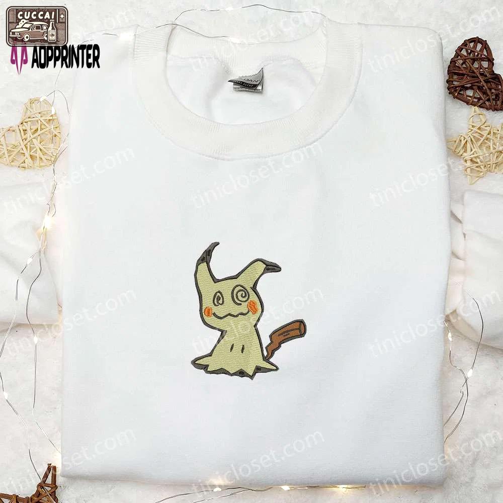 Mimikyu pokemon embroidered shirt sweatshirt & anime hoodie: unique stylish & high-quality Embroidered Shirt