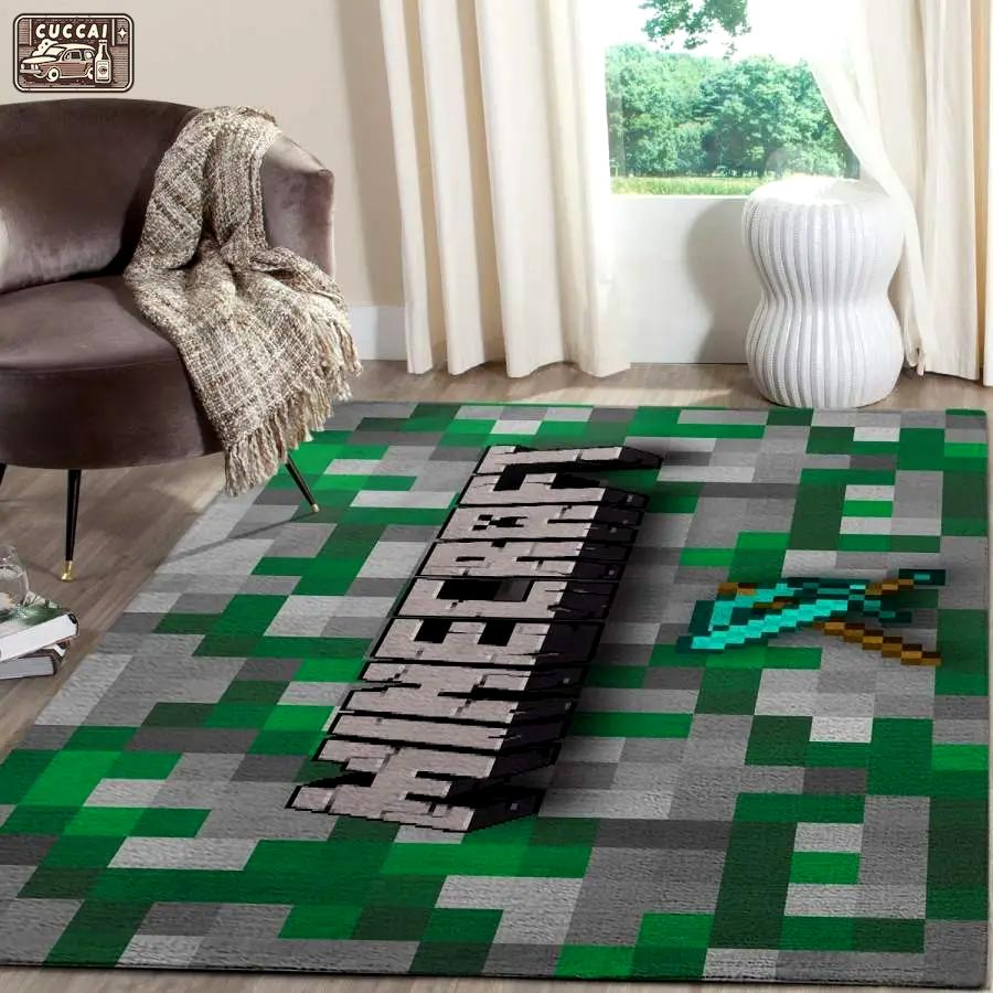 Minecraft area rug living room rug home decor video game gfd 19120618 Rectangle Rug