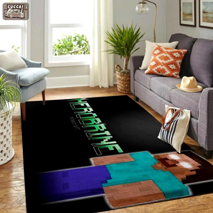 Minecraft area rug living room rug home decor video game gfd 19120714 Rectangle Rug