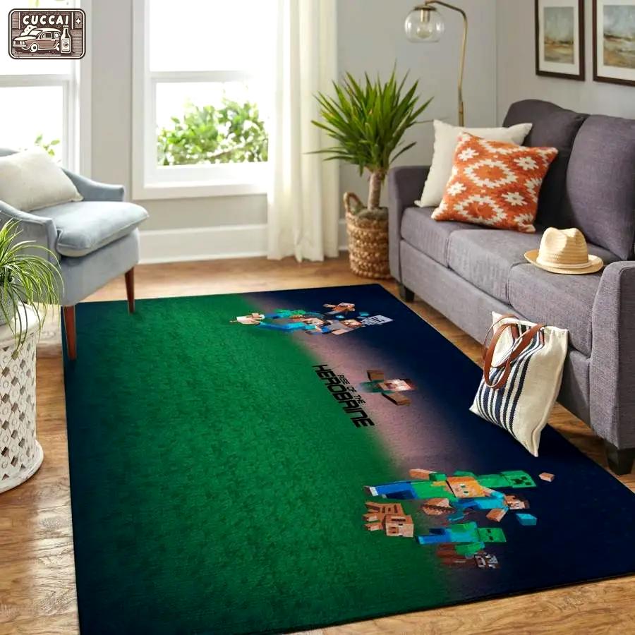Minecraft area rug living room rug home decor video game gfd 19120716 Rectangle Rug