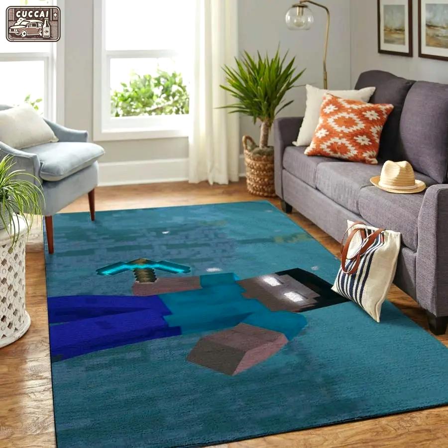 Minecraft area rug living room rug home decor video game gfd 19120723 Rectangle Rug