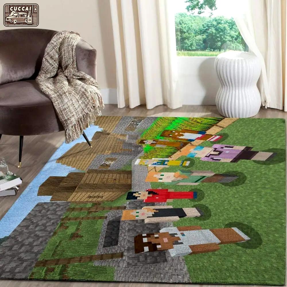 Minecraft area rug video game carpet gamer living room rugs rug regtangle carpet floor decor home decor v261 Rectangle Rug