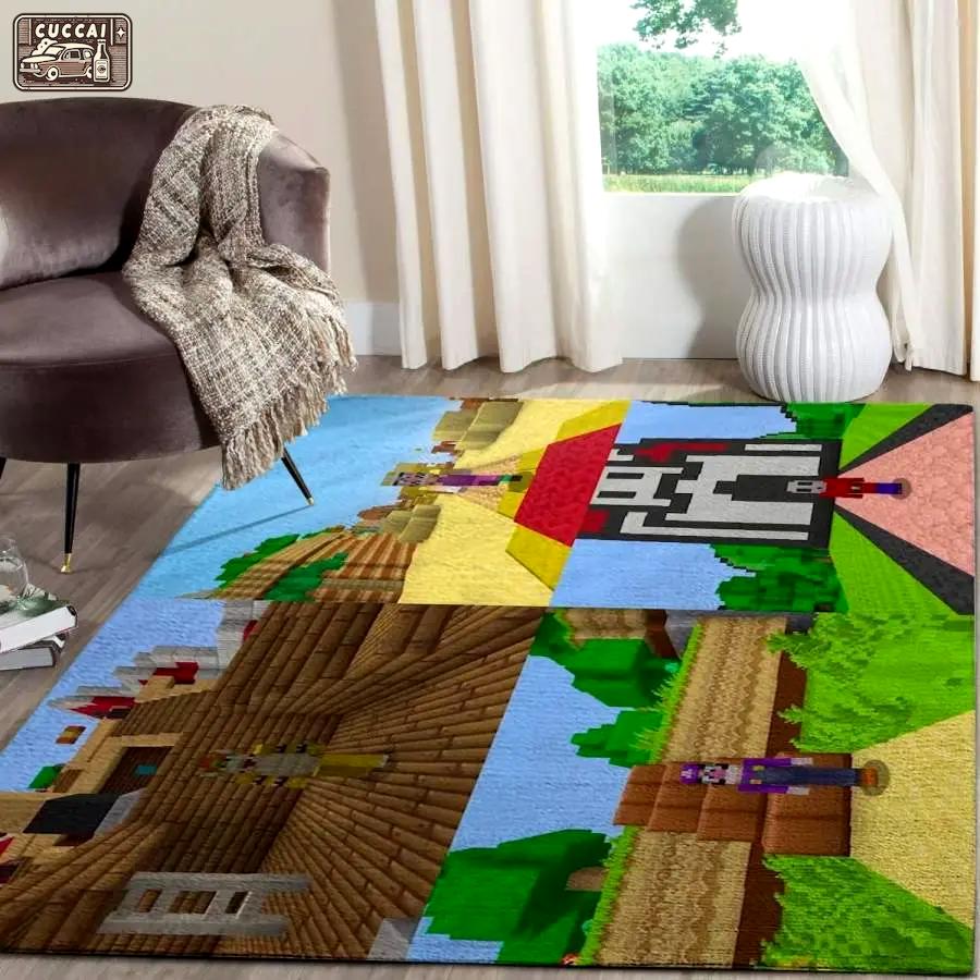 Minecraft game lovers area rug living room rug home decor home decor Rectangle Rug
