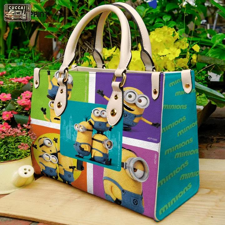 Minions love leather bag for women gift 1333 Women Leather Hand Bag