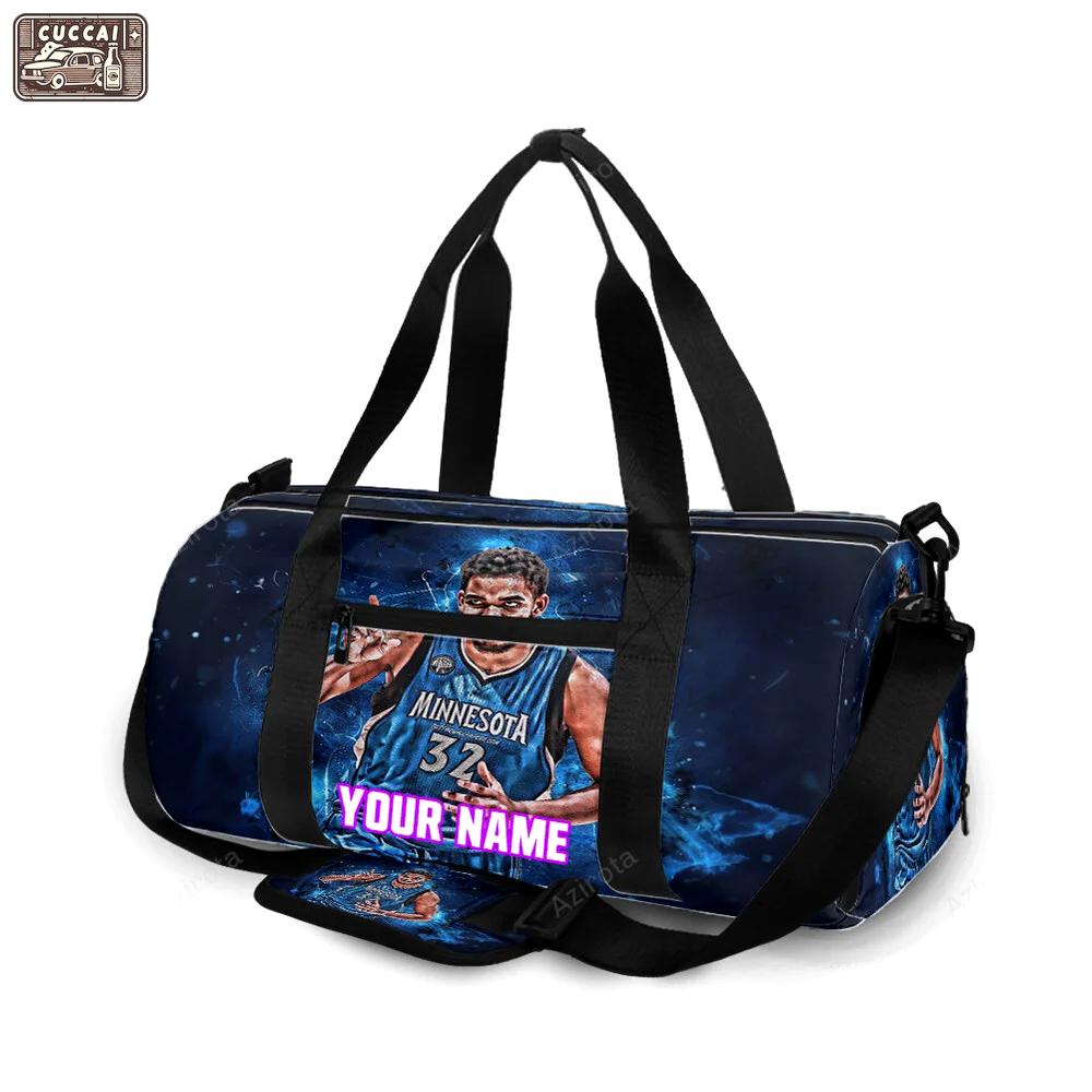 Minnesota timberwolves 32 karl anthony towns v30 personalized name travel bag gym bag 1032 Travel Bag
