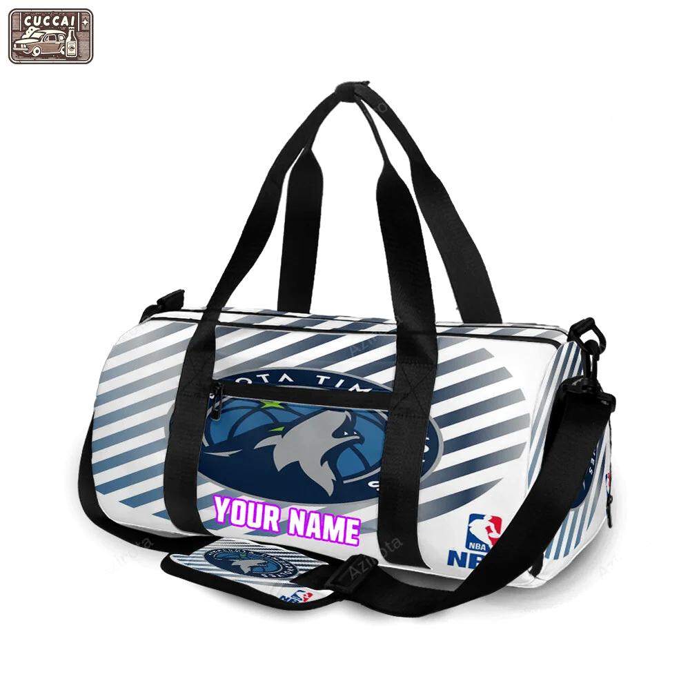 Minnesota timberwolves emblem v48 personalized name travel bag gym bag 1980 Travel Bag