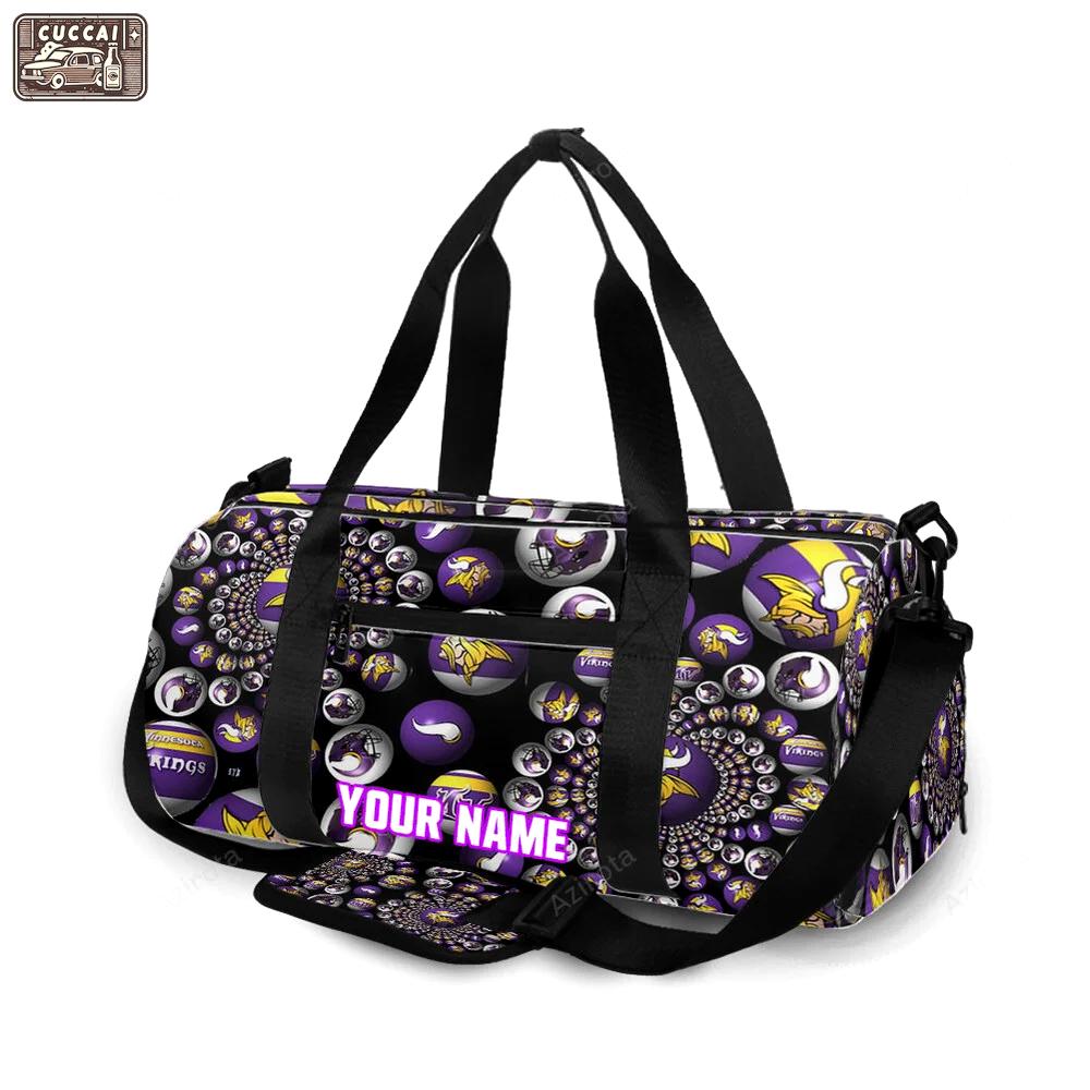 Minnesota vikings emblem ball personalized name travel bag gym bag 2158 Travel Bag