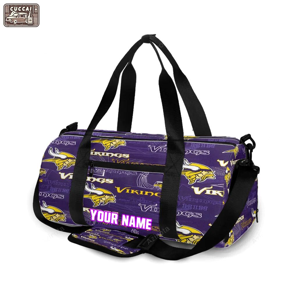 Minnesota vikings emblem v13 personalized name travel bag gym bag 1760 Travel Bag