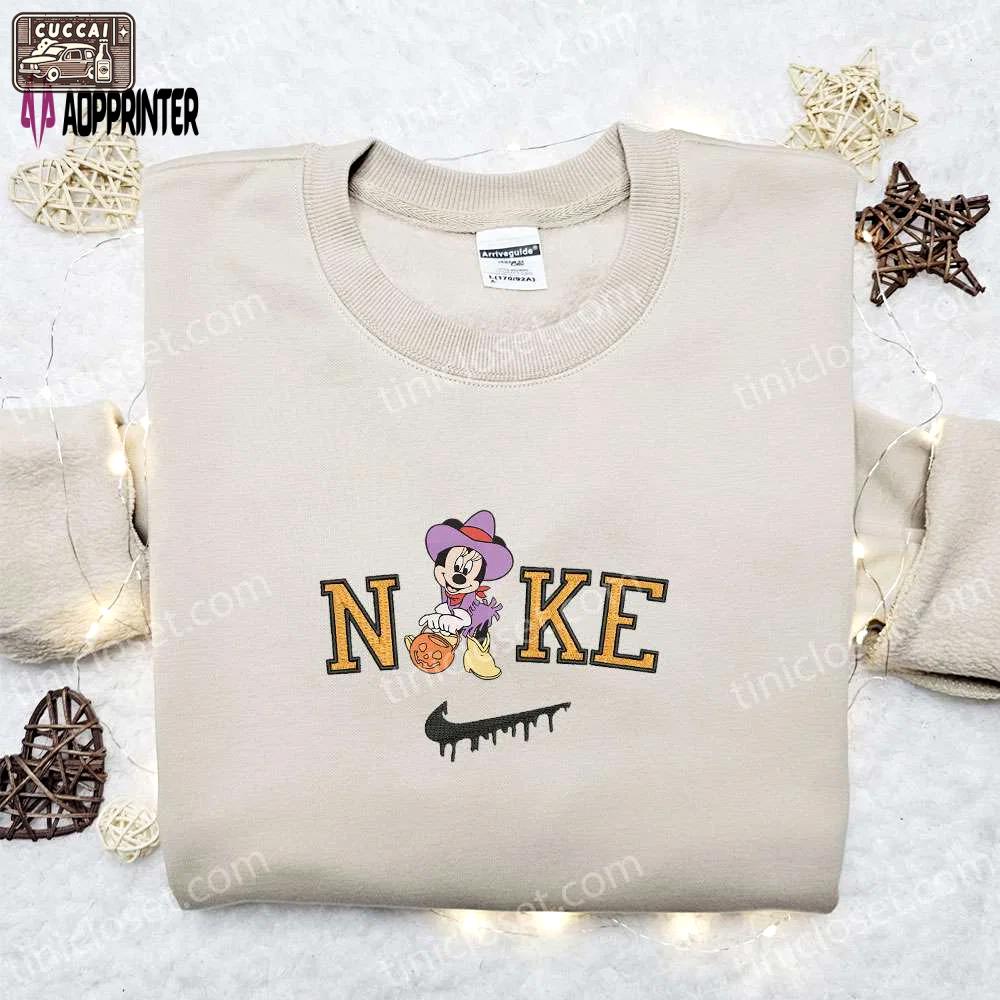 Minnie cowboy halloween x nike embroidered sweatshirt – disney characters shirt: best halloween gift ideas Embroidered Shirt